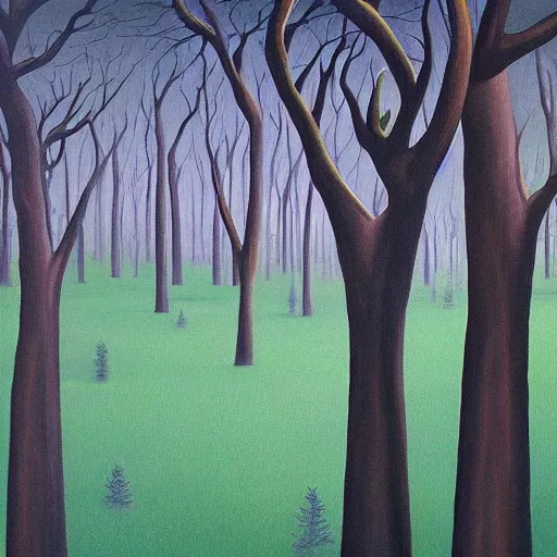 Prompt: surreal painting from a forest