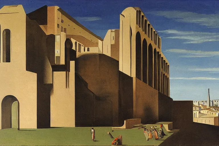 Image similar to painting by de chirico