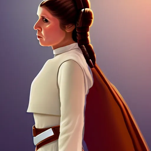 Image similar to digital full body portrait of young princess leia, a new hope