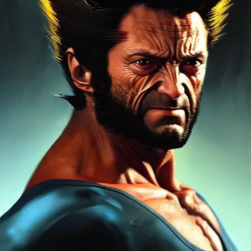 Prompt: very detailed masterpiece painting of wolverine from x - men : the animated series ( 1 9 9 2 ), portrait, artstation, concept art by greg rutkowski