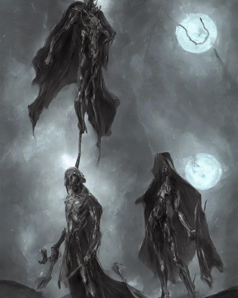 Prompt: charon, hades, painting, concept art, fast strokes, matte painting fine detail