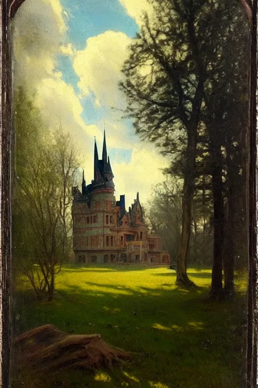 Image similar to ( ( ( ( ( ( ( ( ( ( ( victorian genre painting of a fairy tale gothic revival castle ) ) ) ) ) ) ) ) ) ) ) painted by solomon joseph solomon and richard schmid and jeremy lipking!!!!!!!!!!!!!!!!!!!!!!!!!!!!