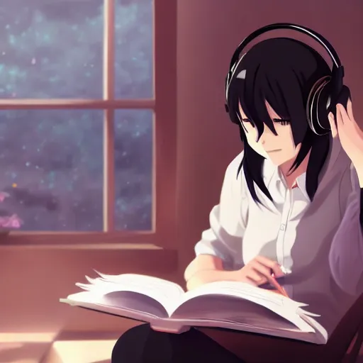 Anime Kawaii With Glasses Is Reading A Book In The Library Background,  Kawaii Anime, Anime Girl, Read Book Background Image And Wallpaper for Free  Download