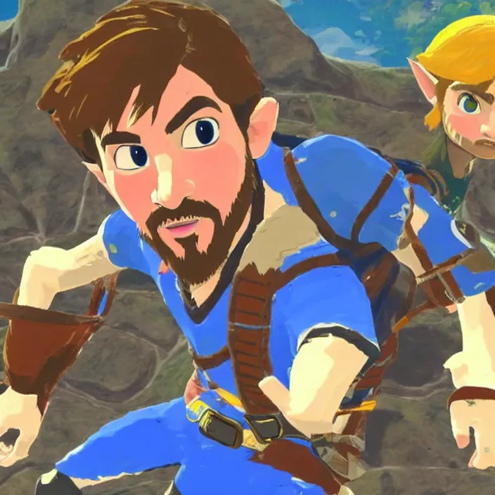 Image similar to Lionel Messi in The Legend of Zelda Breath of the Wild, detailed screenshot