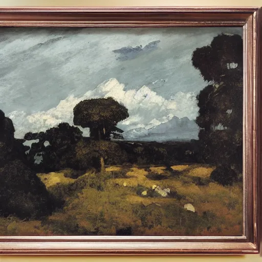 Prompt: We've come to associate Courbet's thick paint with a kind of objectivity, in the same way that we say that loose brushstrokes are expressive and hard-edged lines cerebral. But there's nothing intrinsically true about any of these statements.
