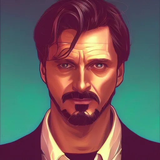 Image similar to Viggo Mortensen as Tony Stark, ambient lighting, 4k, alphonse mucha, lois van baarle, ilya kuvshinov, rossdraws, artstation