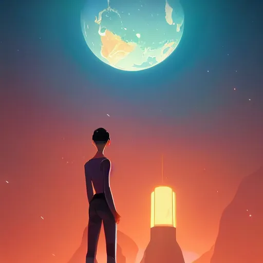 Image similar to face icon stylized minimalist the day the earth stood still 1 9 5 1, loftis, cory behance hd by jesper ejsing, by rhads, makoto shinkai and lois van baarle, ilya kuvshinov, rossdraws global illumination