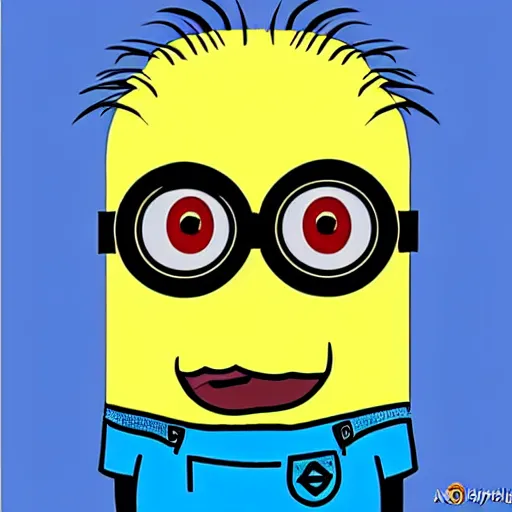 Prompt: minion dibujado estilo andy warhol