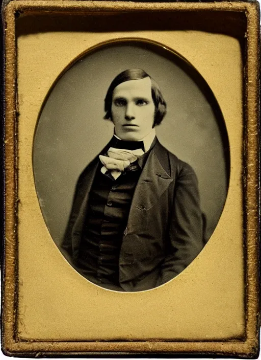 Prompt: octopus wearing a suit!!!!, Daguerreotype, classical portrait, 1849