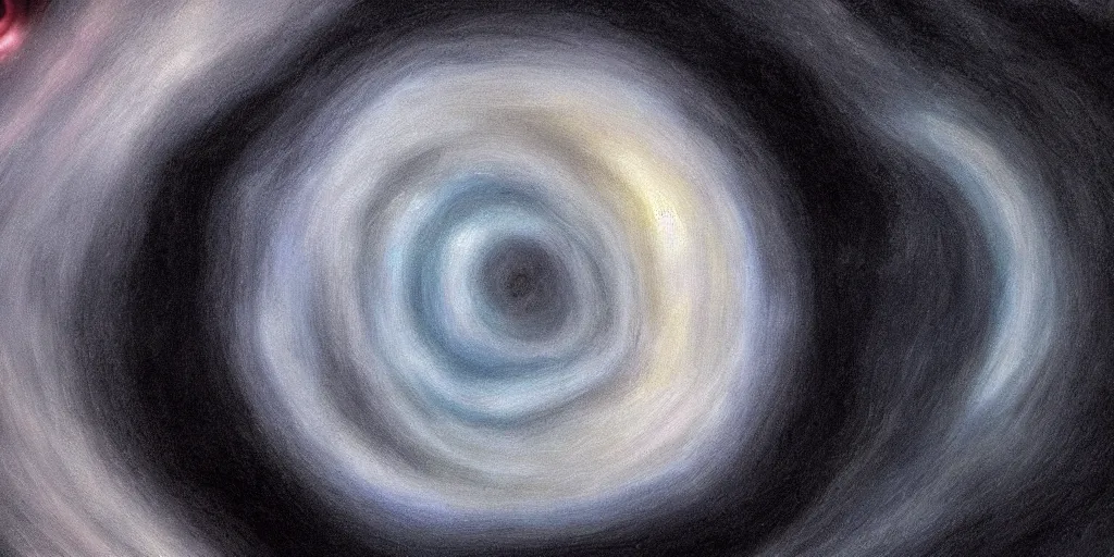 Image similar to one colored black hole in the center with space around it , photorealistic, hyperrealism, high detail