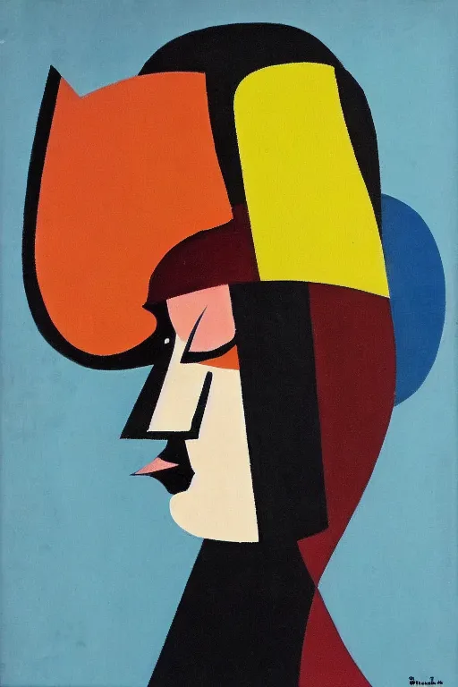 Image similar to mid century modern art woman by bernard simunovic