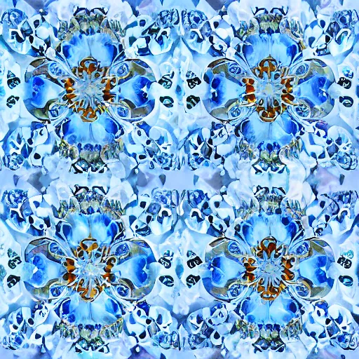 Image similar to watercolor of blue rococo fractal calligraphy decorations, and flowers, wallpaper, trending in artstation