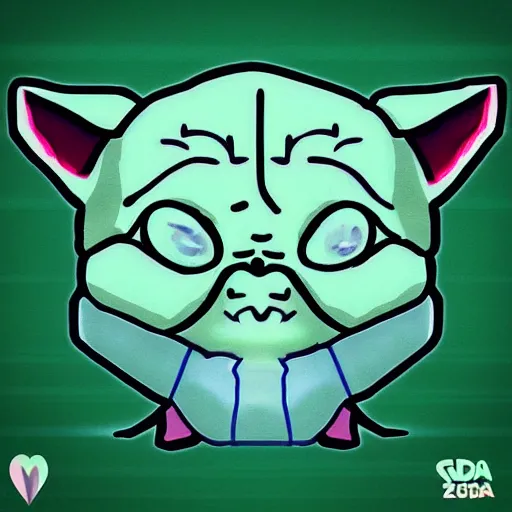 Prompt: kawaii yoda, 2d icon, trending on deviantart