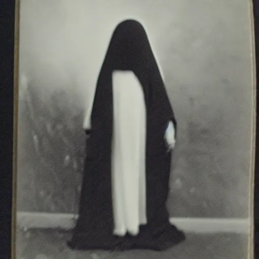 Prompt: old black and white photo of a ghost, highly detailed