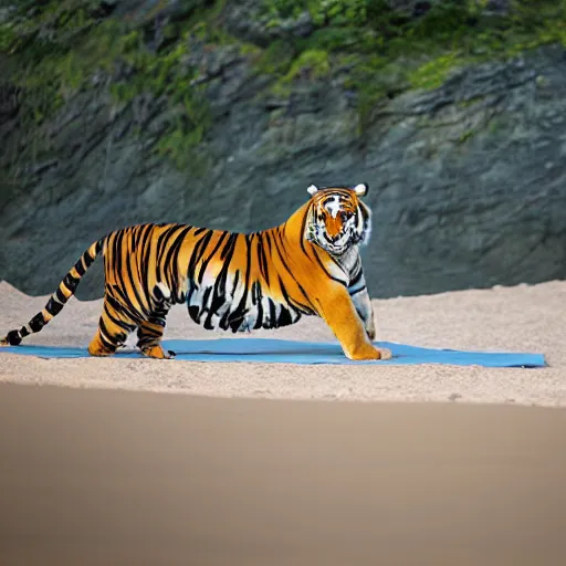 Image similar to Tiger yoga beach