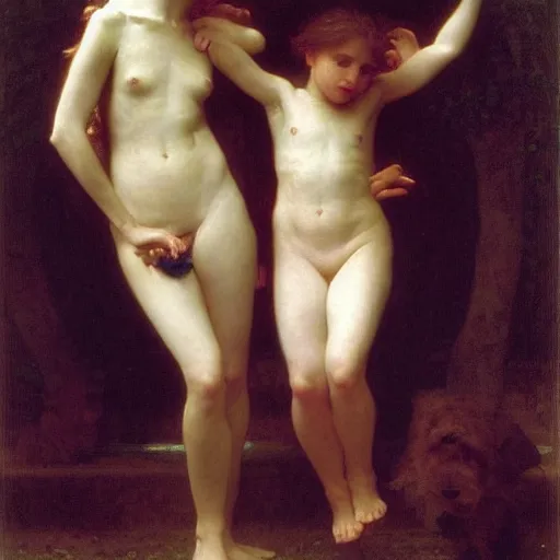 Prompt: good night! in the style of william bouguereau, alexandre cabanel, jules joseph lefebvre oil on canvas, 1 8 6 0, 4 k resolution