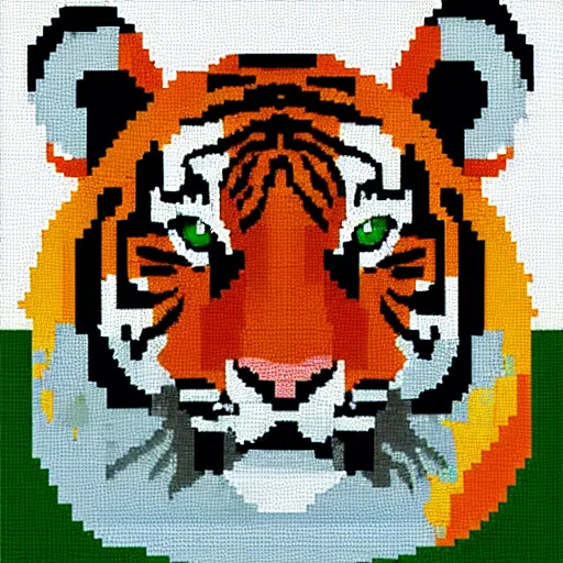 Prompt: pixel art of tiger