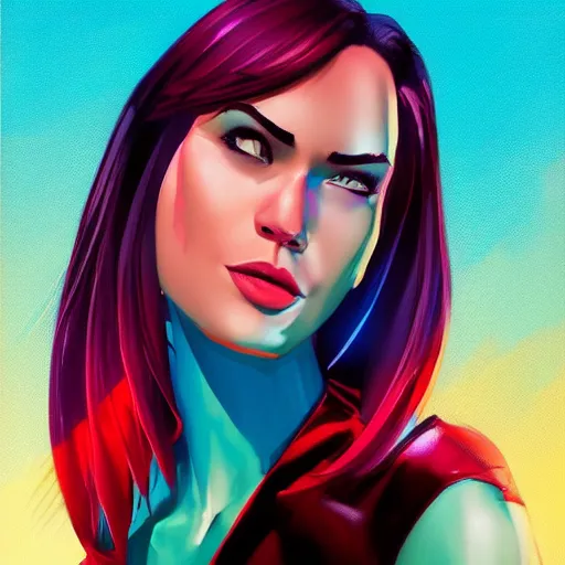 Image similar to Bright, colorful, realistic super hero dating sim single individual head shot cute female, backlighting, kodachrome, high contrast, highly detailed, sharp focus, digital painting, concept art, illustration, trending on artstation, comic book by Alex Ross cover art