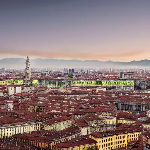 Image similar to Turin city, high details, 8k, realistic, sharp