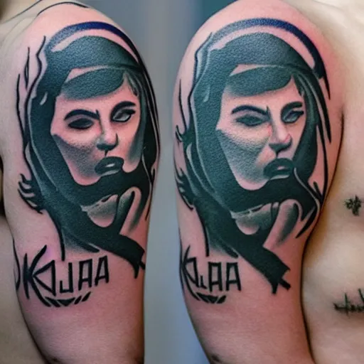 Image similar to russian prison tattoos nakolki, kupola, zvezdy