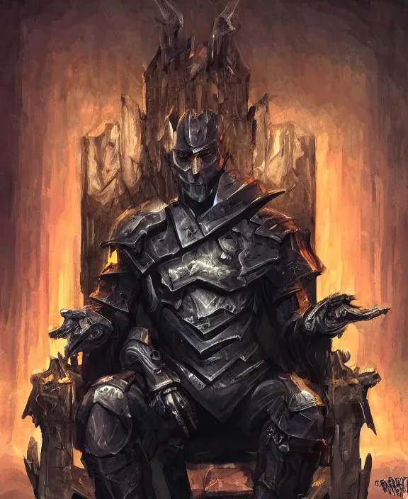 Image similar to a grimdark fantasy concept art portrait of jeff bezos sitting on a dark and evil throne