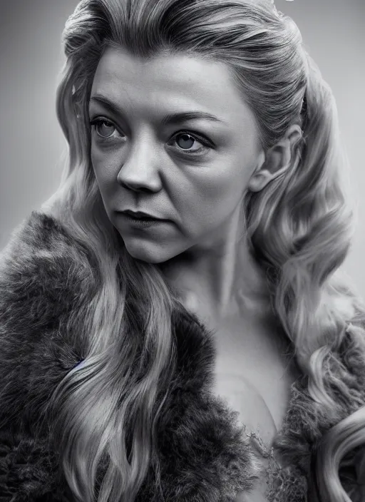 Prompt: natalie dormer wearing fox tail, depth of field, zeiss lens, detailed, symmetrical, centered, fashion photoshoot, by nicoletta ceccoli, mark ryden, lostfish, earl nore, hyung tae, frank frazetta, breathtaking, 8 k resolution, extremely detailed, beautiful, establishing shot, artistic, hyperrealistic, octane render, seductive lighting,