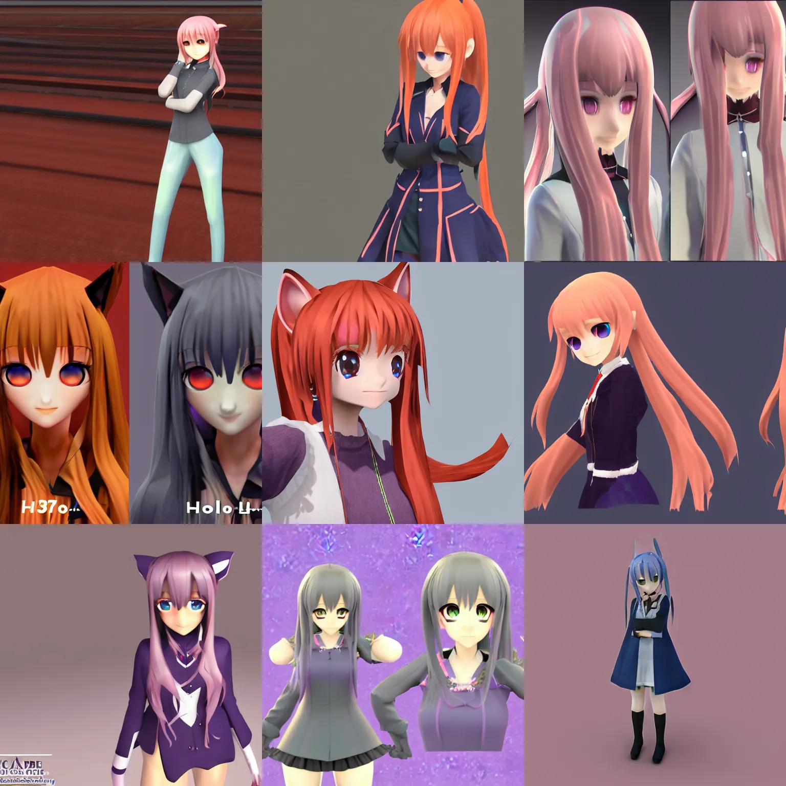 Prompt: A 3D VRChat model of Holo from Spice and Wolf, sharp, carefully designed, motion capture, detailed, beautiful, Yen Press, pixiv, official media, official model release