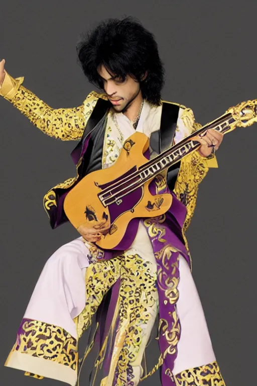 Prompt: the musician Prince as a Genshin Impact character