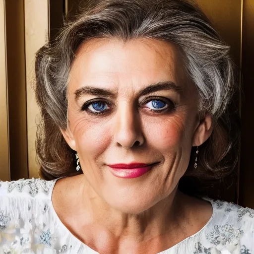 Image similar to old elizabeth hurley supermodel at age 9 0 years old, color ( sony a 7 r iv, symmetric balance, polarizing filter, photolab, lightroom, 4 k, dolby vision, photography award ), vogue, perfect face