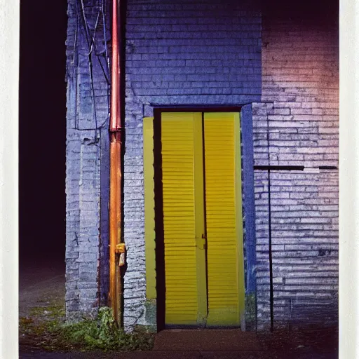 Prompt: kodak portra 4 0 0, wetplate, 8 5 mm carl zeiss, blueberry, award - winning colour by britt marling : a dark rainy alleyway at night, vivid caustics, quadratic quadratic picture frames, cinematic haze