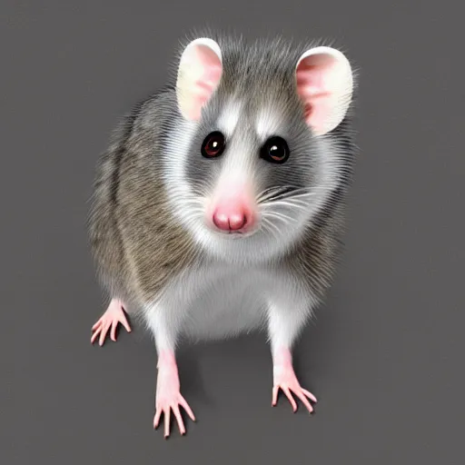 Prompt: HD photo of an opossum lawyer. opossum barrister. opossum legal professional. HD photorealistic digital render.