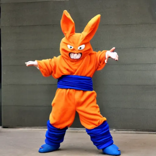 Prompt: goku in bunny suit