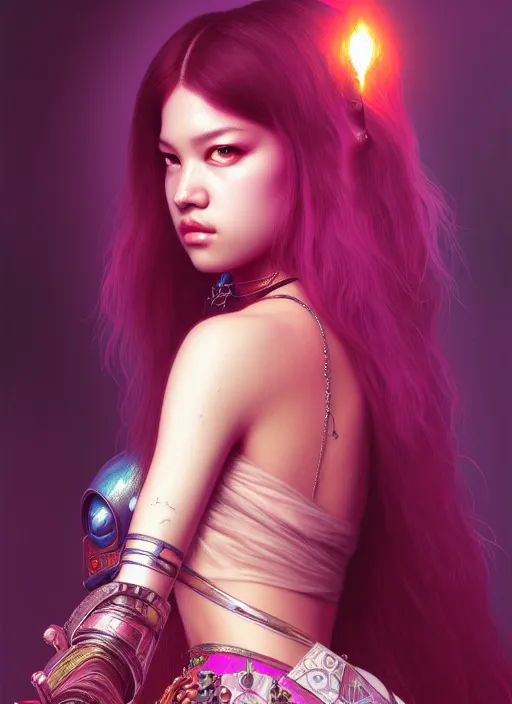 Image similar to jossi of blackpink, queen, tarot card, highly detailed, digital painting, smooth, sharp focus, illustration, ultra realistic, unreal engine, 8 k, art by simon bisley and greg rutkowski and alphonse mucha