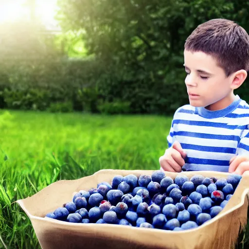 Image similar to a boy steals blueberries from a british garden, hyper realistic, 4 k, photo