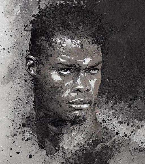 Image similar to portrait of anderson silva, pen and ink, intricate line drawings, by craig mullins, ruan jia, kentaro miura, greg rutkowski, loundraw