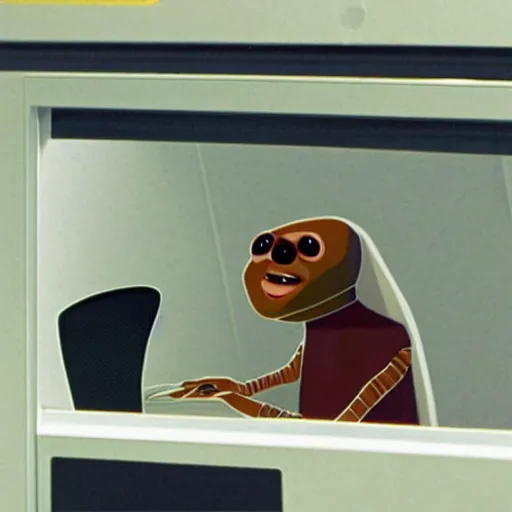 Image similar to e.t. Working in an office cubicle