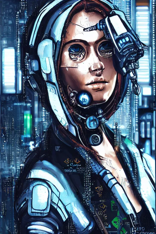 Image similar to a close - up portrait of a cyberpunk cyborg girl, by antonis mor, rule of thirds