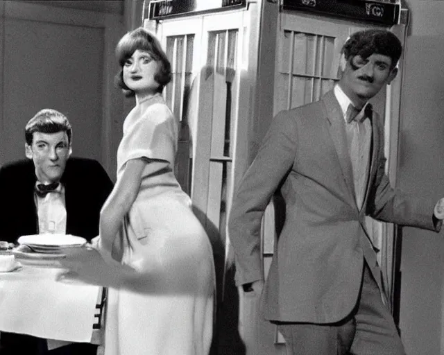 Image similar to Still from a 1960s episode of Doctor Who