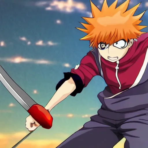 Prompt: a shonen anime protagonist that wields a huge spoon as a weapon