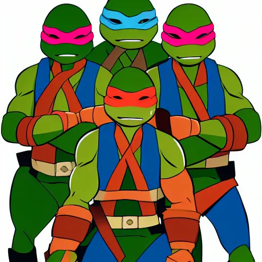 Prompt: face icon vector minimalist teenage mutant ninja turtles by artstation loftis cory fanart bechdel alison and davison craig