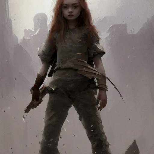 Prompt: a highly detailed epic cinematic concept art CG render digital painting artwork: Sadie Sink. By Greg Rutkowski, Ilya Kuvshinov, WLOP, Stanley Artgerm Lau, Ruan Jia and Fenghua Zhong, trending on ArtStation, subtle muted cinematic colors, made in Maya, Blender and Photoshop, octane render, excellent composition, cinematic atmosphere, dynamic dramatic cinematic lighting, precise correct anatomy, aesthetic, very inspirational, arthouse