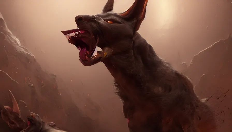 Image similar to Anubis screaming, hyperdetailed, artstation, cgsociety, 8k