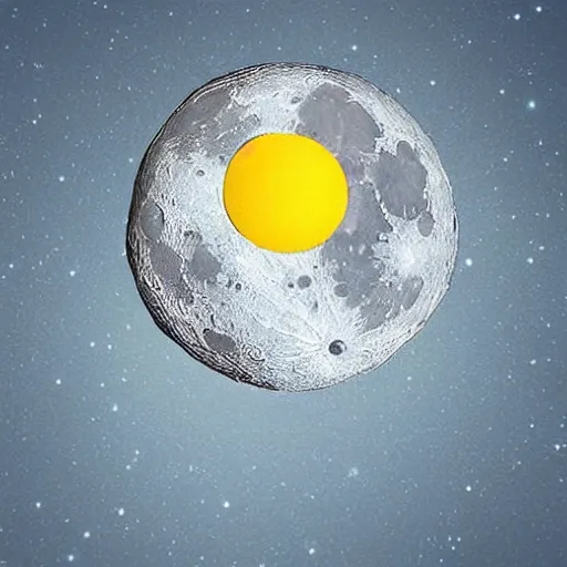 Prompt: the moon is an egg cracking