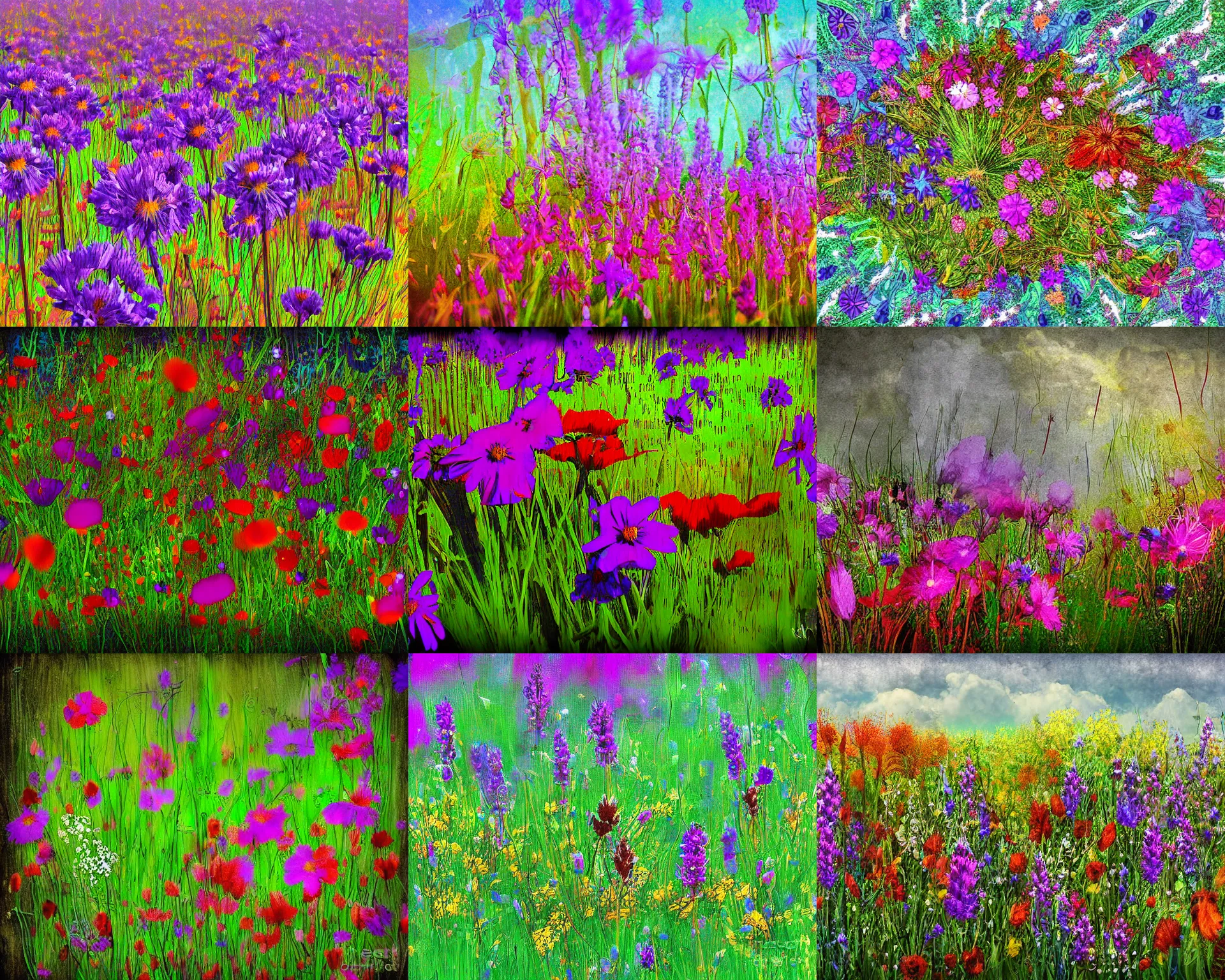 Prompt: wildflowers, epic digital art