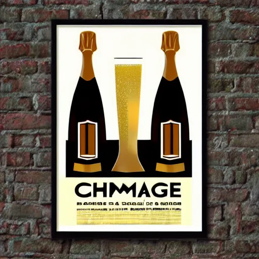 Image similar to art deco champagne poster