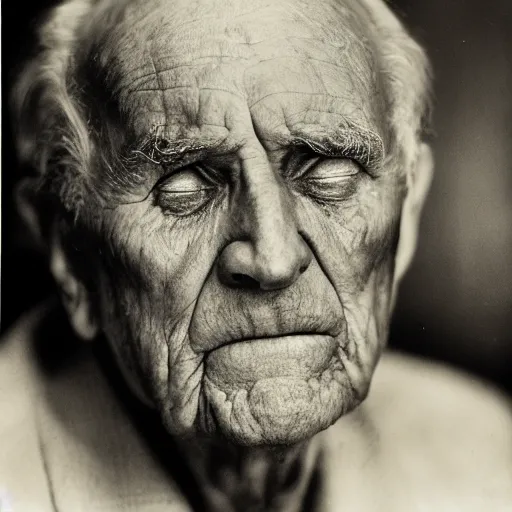 Prompt: a photo of a old man crying, photo by george hurrell