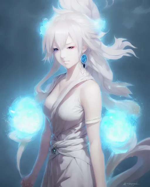 Image similar to character concept art of a an anime cloud goddess | | cute - fine - face, pretty face, realistic shaded perfect face, fine details by stanley artgerm lau, wlop, rossdraws, james jean, andrei riabovitchev, marc simonetti, and sakimichan, tranding on artstation