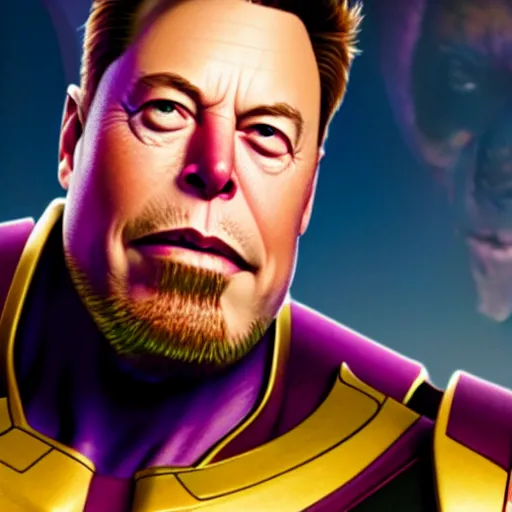 Image similar to a portrait of elon musk as thanos, the pixar adaptation,