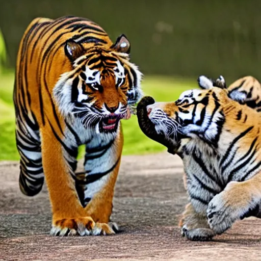 Image similar to tiger eating old lady