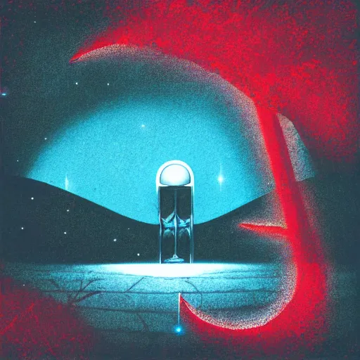 Image similar to red liminal space album cover, no text